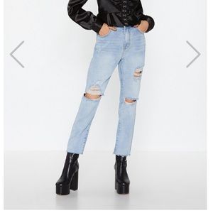 Nasty Gal Shred Over Heels Distressed Jeans